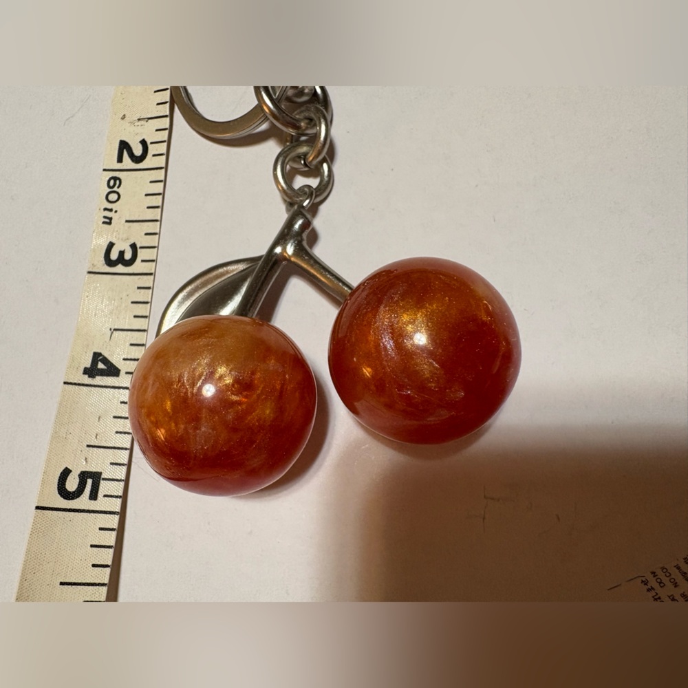 Peachy/Orange Marbled Bag Charm - Picture 4 of 5